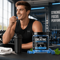 Gummies de créatine monohydrate personnalisées pour le sport, 5g, pour la croissance musculaire et l'augmentation de l'énergie avec soutien immunitaire