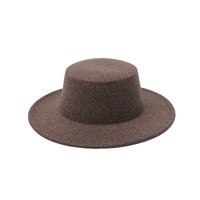 Chapeau en feutre style français, calotte plate, bord plat, minimaliste, classique, style britannique, unisexe, automne-hiver, chapeau de cérémonie