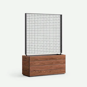 Jardinière d'extérieur personnalisable <span class=keywords><strong>pour</strong></span> la maison Lit de jardin surélevé en <span class=keywords><strong>bois</strong></span> avec treillis en acier et roue <span class=keywords><strong>pour</strong></span> <span class=keywords><strong>plantes</strong></span> <span class=keywords><strong>grimpantes</strong></span> - Product Image 2