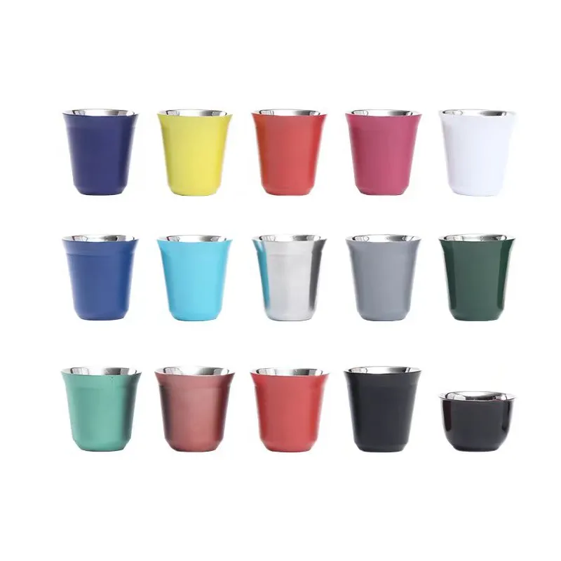 304 thép không gỉ hai lớp cách nhiệt du lịch Mug 80ml thiết kế cổ điển bia cup