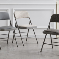 Chaise de banquet pliante de luxe en métal et cuir PU, moderne, pour intérieur et extérieur, idéale pour hôtels, bureaux et mariages - Vente en gros sur mesure