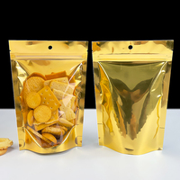 Sachet Doypack Lebei à fermeture éclair dorée transparente d'un côté, refermable, pour l'emballage et le stockage d'aliments secs, longanes et raisins secs