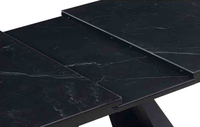 Table à manger rectangulaire extensible durable au design nordique moderne, plateau en marbre fritté, pieds en acier inoxydable, métal, pour la maison