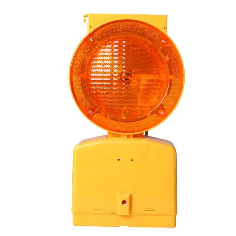 Road block traffic cone blinker solar safety led yellow flash traffic warning light