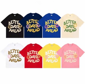 T-shirt Sample Support Better Days Ahead, col rond, manches courtes, 100% coton, impression en relief en caoutchouc, tissage de haute qualité - Product Image 3