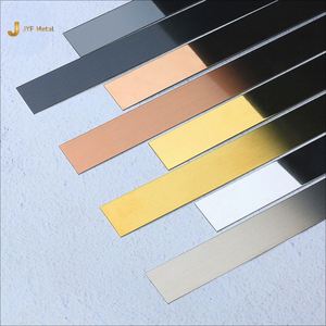 Profilés plats pour décoration intérieure EX197, profilés en acier inoxydable, bordure décorative pour murs, bande de finition - Product Image 1