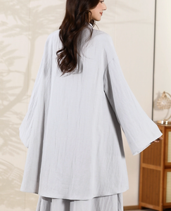 Ensemble Pudique 2 Pièces pour Femmes Musulmanes : Longue <span class=keywords><strong>Tunique</strong></span> Boutonnée et Jupe Longue Évasée Personnalisable - Product Image 6