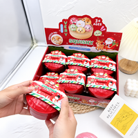 Jouets Squishy Bao Bun de Noël 8,5 cm, rennes avec perles de gel scintillantes, qui brillent dans le noir, jouets sensoriels anti-stress lumineux