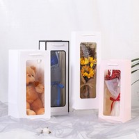 Herstellergefertigte, individuell gestaltete, luxuriöse, recycelbare Kraftpapier-Weinflaschentaschen mit eleganten Griffen für Geschenkverpackungen