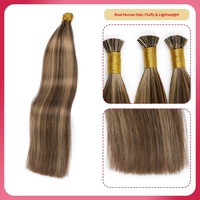 Ekstensi Rambut Nano Tip Remy I-TIP Henan Berkualitas Tinggi Grosir, 100% Rambut Asli Dapat Di-Perm