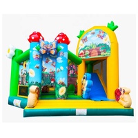 Château Gonflable Modulaire avec Toboggan, Parcours d'Obstacles et Structure de Saut - Combo Amusant pour Enfants
