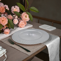Vente en gros de plantes en plastique argentées de luxe pour mariage, fête, décoration de nourriture et de desserts, camping, dîner, Noël, barbecue