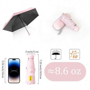 Custom Logo and <b>Printing</b> Cute Multi Color Waterproof Capsule Umbrellas <b>Mini</b> Portable 5 Fold Umbrella for Women - Product Image 5