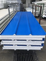 Panel de Techo Sándwich de Lana de Roca con Perfil Trapezoidal, Lámina de Techo Metálica Aislada Ignífuga para Almacenes Industriales y Fábricas