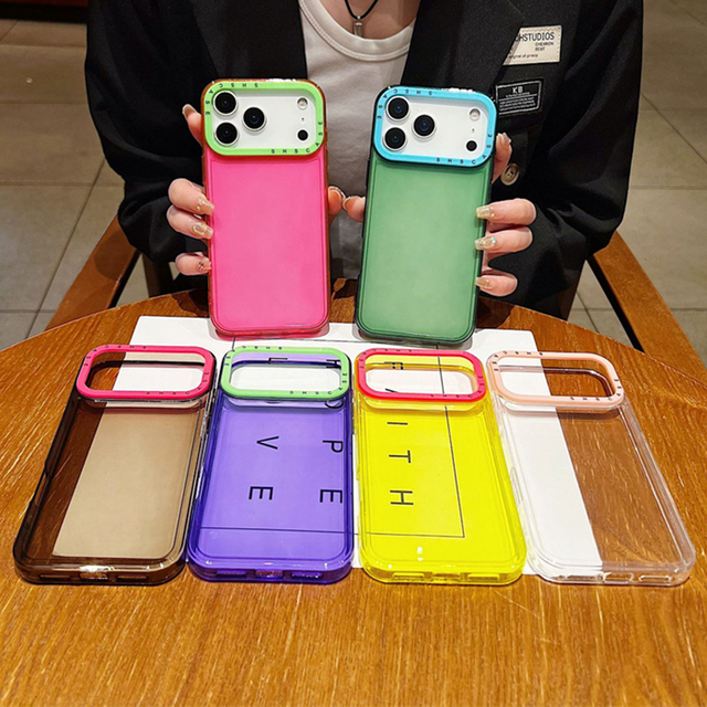 New Color Matched Camera Tpu clear Mobile Phone case for iPhone 17 Air 16 15 Pro Max Colorful Lens Transparent Soft Back Cover