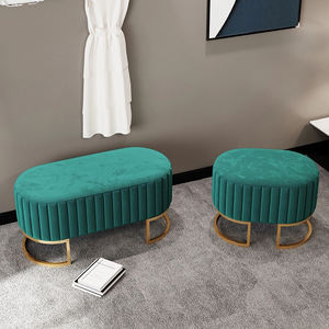Tabouret <span class=keywords><strong>de</strong></span> <span class=keywords><strong>lit</strong></span> repose-pieds, pied en métal, <span class=keywords><strong>rose</strong></span> foncé, haute qualité, 1 pièce - Product Image 3