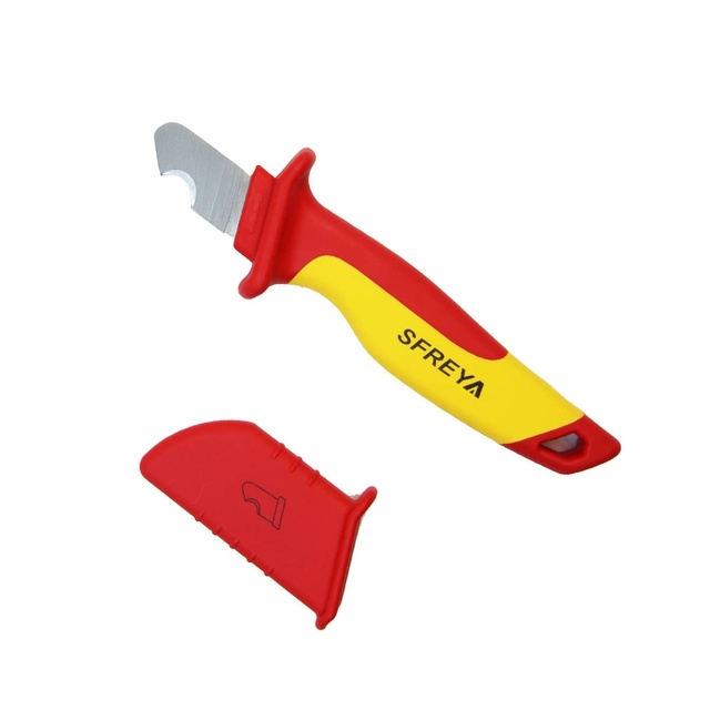 F8092SFREYA VDE 1000V Insulated Round Cable Knife OEM Customizable Professional Industrial Grade CRV Electrician Safe PVC Knife