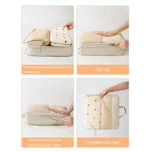 Hole Sale Waterproof Polyester Expandable Luggage Packing <b>Cubes</b> Large Capacity Clothes Compressible Travel Organizers Set - Product Image 4