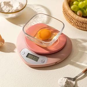 गर्म बिक्री गुलाबी दिल के आकार के इलेक्ट्रॉनिक रसोई पैमाने 10 किलोग्राम अधिकतम वजन वाली बैटरी खाना पकाने और बेकिंग के लिए संचालित - Product Image 4