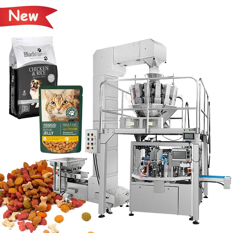 Otomatik doypack standup kese 500g 1kg granül pet kedi köpek gıda paketleme makinesi