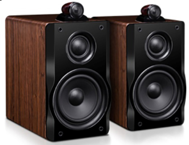 Vofull Portable Multimedia Speaker Peach Wood Grain Bookshelf Speaker 6.5 Inch Bass Bookshelf Speaker