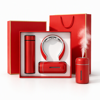 Ensemble cadeau d'entreprise 3 en 1 : gobelet isotherme en acier inoxydable avec logo personnalisé, masseur pour le cou et humidificateur, vente en gros pour entreprises