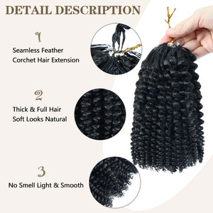 Fh 14-30Inch Kinky Xoăn Lông Crochet Tóc Con Người Mở Rộng 100G Bện Tóc Con Người Bó Không Có Sợi Ngang Nhà Máy Bán - Product Image 2