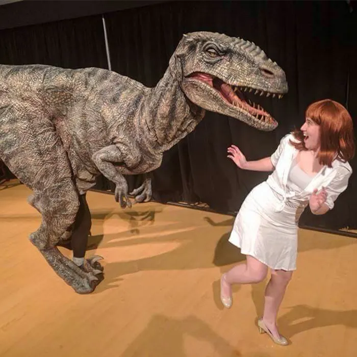 Life-size Customizable Adult Dinosaur Walking Costume Realistic Raptor Dinosaur Costumes