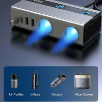 Adaptateur allume-cigare de voiture 120W avec charge rapide PD 65W, câble rétractable universel DC 12-24V et affichage de la tension