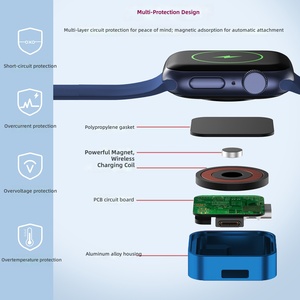 Chargeur sans fil magnétique <span class=keywords><strong>5W</strong></span> pour <span class=keywords><strong>Apple</strong></span> Watch, directement de l'usine, <span class=keywords><strong>adaptateur</strong></span> <span class=keywords><strong>secteur</strong></span> portable compact, type porte-clés, protection OTP Type-C PD - Product Image 5
