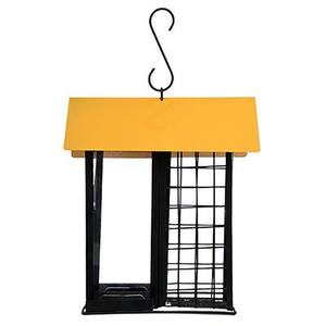 Mangeoire à oiseaux suspendue JH-Mech 23* 21*18cm 0,76kg avec toit résistant aux intempéries, décoration de jardin, mangeoire à oiseaux sauvages en métal - Product Image 2