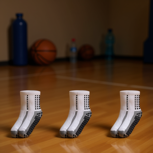 Chaussettes de sport pour hommes, longueur cheville, antidérapantes, blanches, taille 6-12, football, basket-ball - Product Image 2