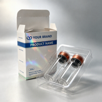 Benutzerdefiniertes Logo 10ml Glasfläschchen Doppelpack Weiße Kartonbox Kunststoffeinsatz Kosmetikverpackung Vinyl-Etiketten