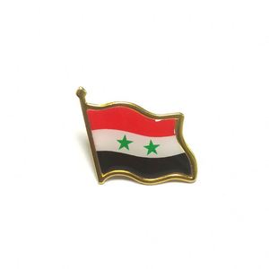 Pins de Solapa Personalizados con la Bandera de la República Árabe Siria, Insignias de Metal Esmaltado, Broche Dorado, Pins SYR - Product Image 5