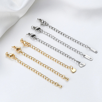 Chaîne d'Extension Chaude en Acier Inoxydable 316 Plaqué Or 14K, Ne Ternit Pas, pour Bijoux DIY Bracelets et Colliers Faits Main