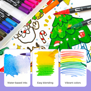 Artecho Set di 72 <span class=keywords><strong>Pennarelli</strong></span> a Doppia Punta in Borsa di <span class=keywords><strong>Tela</strong></span>, Marcatori Acquerellabili Non Tossici con Doppia Punta <span class=keywords><strong>per</strong></span> Scrittura, Set Artistico <span class=keywords><strong>per</strong></span> Bambini - Product Image 4