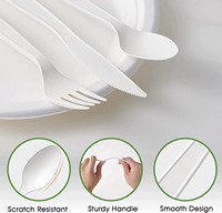 Ensemble de couverts jetables BOFA en amidon de maïs biodégradable, de qualité alimentaire, écologiques, pour le camping, les fêtes et les plats à emporter