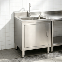 Évier en acier inoxydable 304 de haute qualité, formé par étirage intégré, design moderne, pour usage hospitalier, structure entièrement fermée, fabriqué en Chine