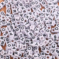 Perles carrées en acrylique alphabet A-Z, tailles 6x6/7x7/8x8/10x10, perles en vrac pour la fabrication de bijoux et accessoires