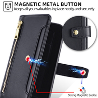 Étui de téléphone magnétique en cuir PU de qualité supérieure avec fentes pour cartes, béquille et protection antichoc pour Samsung A56 A55 A54 A53 A35 A34 A16 A15