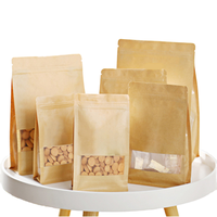 Vente en gros de sacs en papier kraft pour le thé, les dattes rouges, les aliments pour chiens, sacs à fermeture éclair 3D avec sac d'emballage alimentaire en noyer à huit côtés