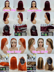 โปรโมชั่น Letsfly วิกผมบ๊อบสีสันสดใสราคาส่ง $15 วิกผมแท้แบบผูกเชือกด้านหน้า 13x4 ขนาด 10 นิ้ว ถึง 16 นิ้ว วิกผมตรงแบบธรรมชาติ มีจำหน่ายแล้ว - Product Image 5