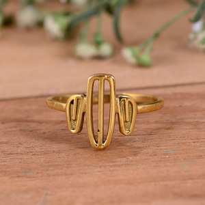 Handmade 14K Gold Plated <b>Silver</b> <b>Ring</b> Minimalist Geometric <b>Statement</b> Wedding <b>Ring</b>-Perfect Blend - Product Image 1