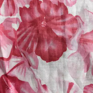 Xu Hướng Mới Tinh Khiết Linen In Vải Tùy Chỉnh Hoa Thiết Kế Thời Trang Đẹp Vải Cho Phụ Nữ Ăn Mặc