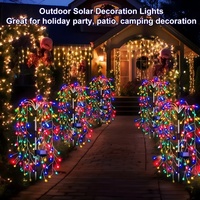 Lumières solaires extérieures de jardin d'IP65 100 LED feux d'artifice étanches pour des décorations de fête de pelouse de cour de villa 8 Modes lumières de pieu solaires