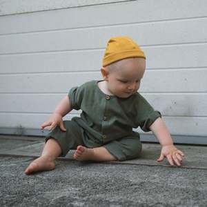 Summer Infant Baby Boy Linen Cotton Overall Romper Button Long Pants Jumpsuit with Pocket - Product Image 2