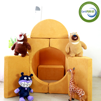 Canapé modulable pour enfants Saien Baby Deer en velours, 12 modules, canapé-lit en éponge, blocs de construction, chaise de jeu, canapés pour enfants