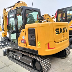 Mini-excavatrice d'occasion SANY SY75C 7 tonnes haute performance, certifiée EPA CE, petite pelle d'occasion avec grappin rotatif hydraulique - Product Image 3