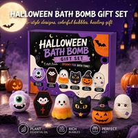 Coffret Cadeau de Bain pour Enfants Halloween – 6 Types de Bombes de Bain Effervescentes en Forme de Fantôme, Citrouille, Monstre – Nettoyage en Profondeur, Bain Moussant Naturel Relaxant