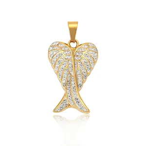 35469 Xuping модные ювелирные изделия 24K золото цвет нержавеющая сталь крылья Форма Циркон Камень Нейтральный кулон